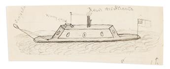 (CIVIL WAR--NAVY.) Papers of naval captain, including manuscript maps of the Charleston and Savannah defenses, and monitor drawings.